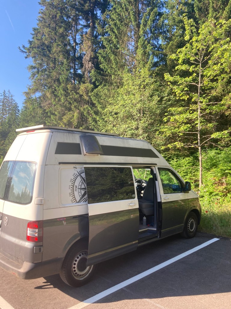 Jiri's van parked in the shade
